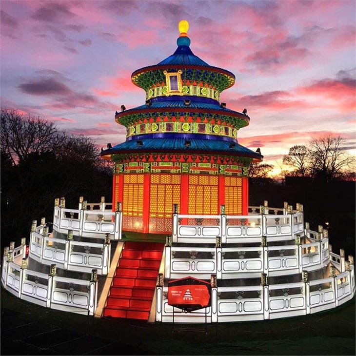 Great Palace Temple Lighted Lanterns For Chinese Large Outdoor Temple of Heaven Lanterns